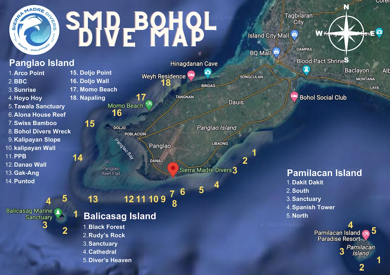 bohol dive site map